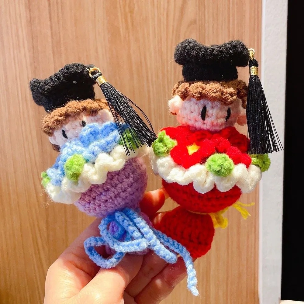 

Памятный забавный вязаный кавайный букет крючком 13 см с докторской шапочкой, ручной работы, подарок для студентов