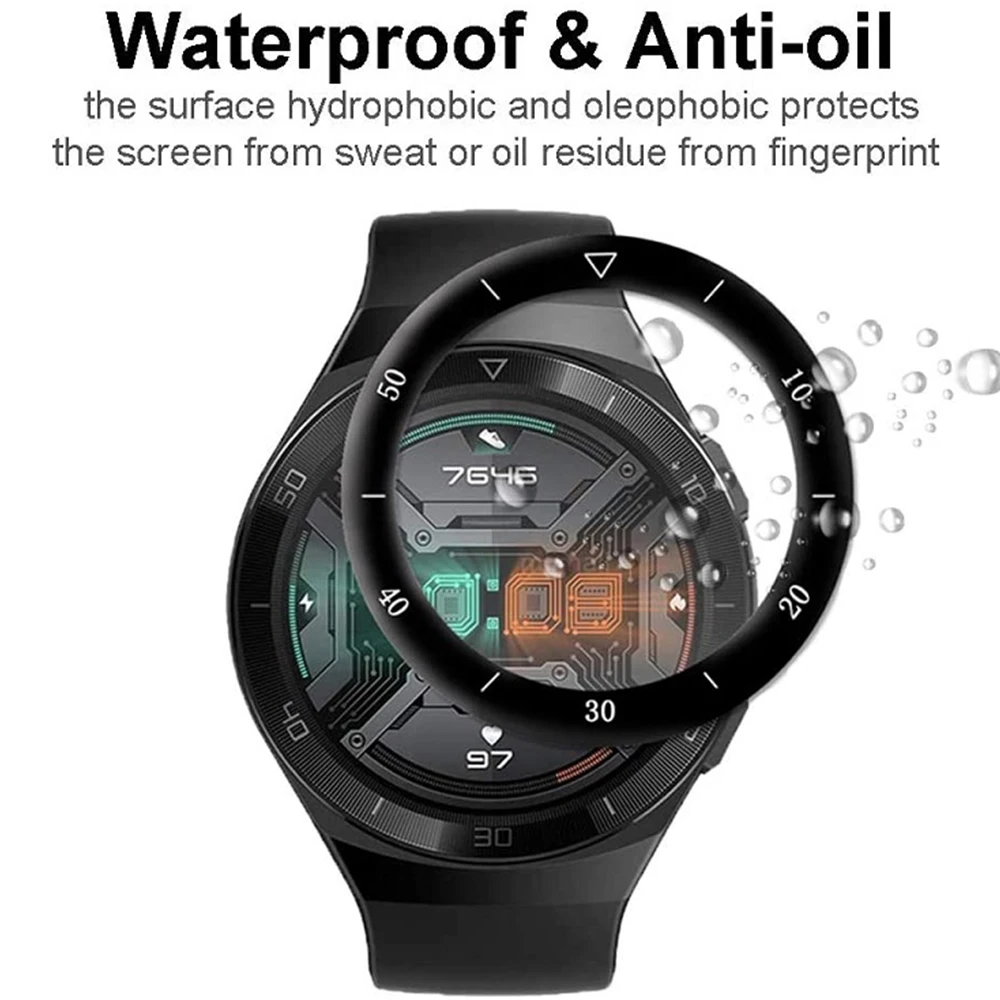 Película protectora compuesta curvada 3D para Huawei Watch GT2E, Protector de pantalla resistente a los arañazos, accesorios