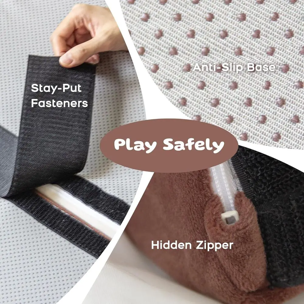 ชุดบล็อกโฟมปีนป่ายสำหรับเด็กเล็ก 5 ชิ้น พร้อมทรงกระบอก ยิมเล่นในร่มแบบพับได้สำหรับการคลานและการเล่นแบบแอคทีฟ (สีน้ำเงิน, สีเทา)