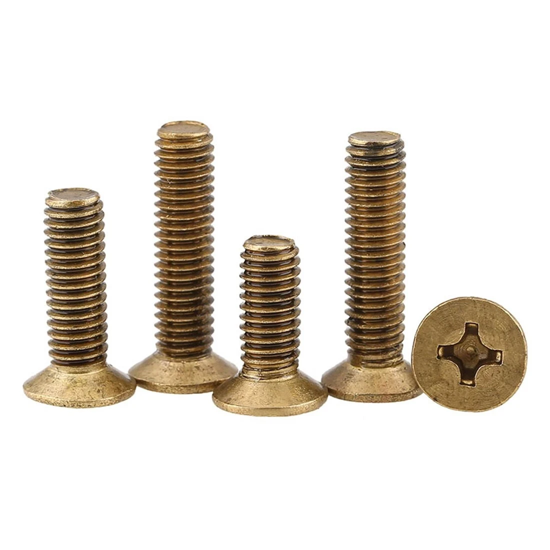 1~100pcs Brass Flat Phillips Machine Screws M2 M2.5 M3 M4 M5 M6 M8 M10 M12 Countersunk Bolt Length 4mm To 70mm