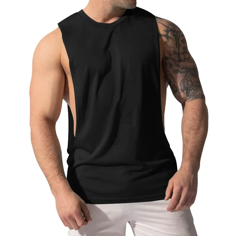 2024 European and American Men's Sleeveless Sports T-Shirt Quick Drying Breathable Tank Top for Running Training Marathon Vest