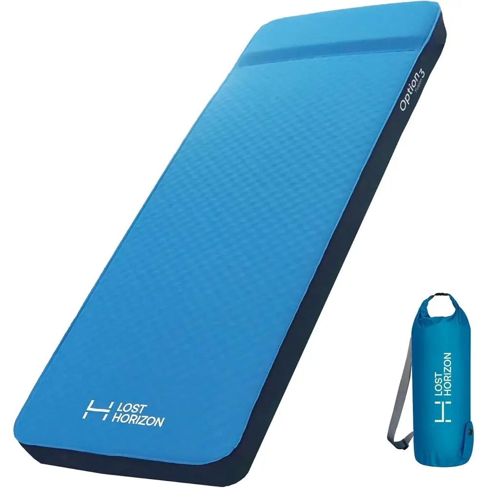 Colchón Inflable para Camping con Colchoneta Autoinflable, 3 cm de Grosor, Incluye Bomba y Bolsa de Transporte, Individual