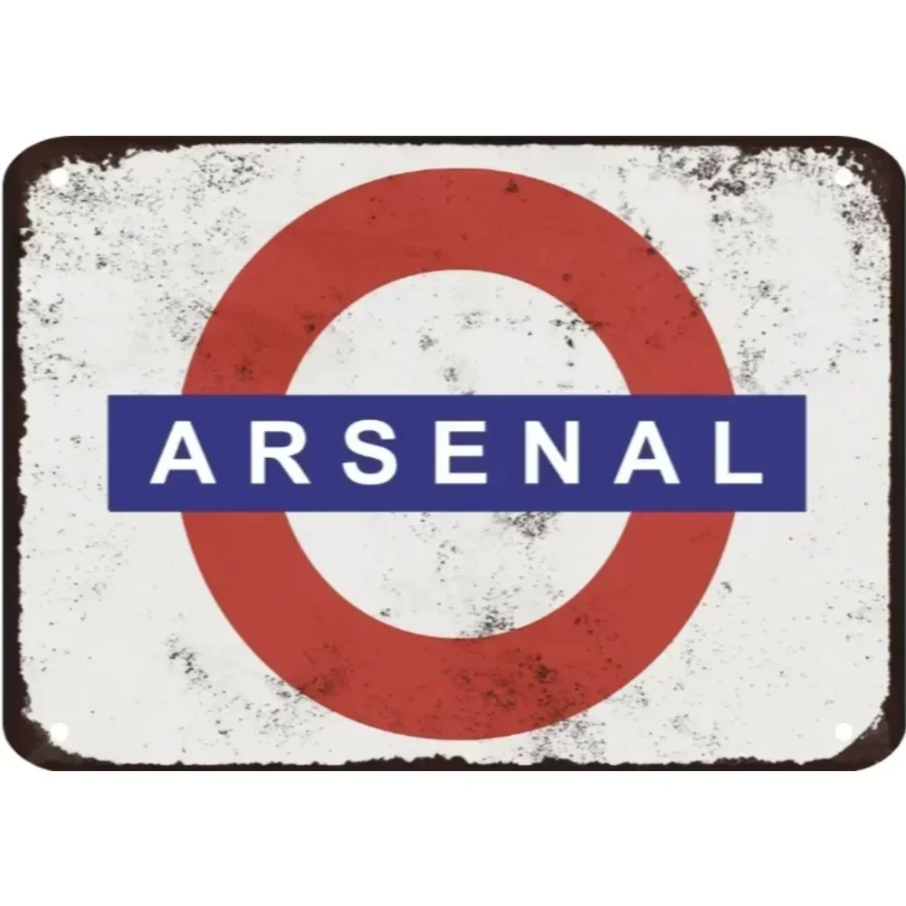 ArsenalFootballMetalPlaque Arsenal Underground Metal Sign Plaque - Football Fan Collectible Decor, Cave Arsenal Themed Wall A