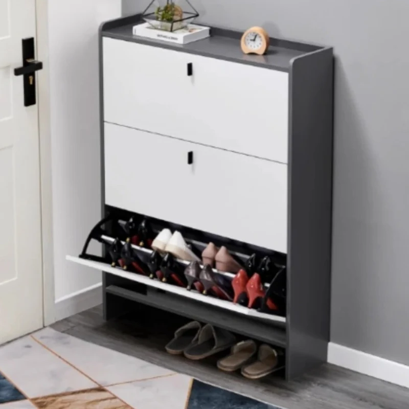 Manmade Board Shoe Racks Boot Layer Children Shelf Organizer Shoe Cabinet Mobile Ultra Thin Zapateras Organizador Home Furniture