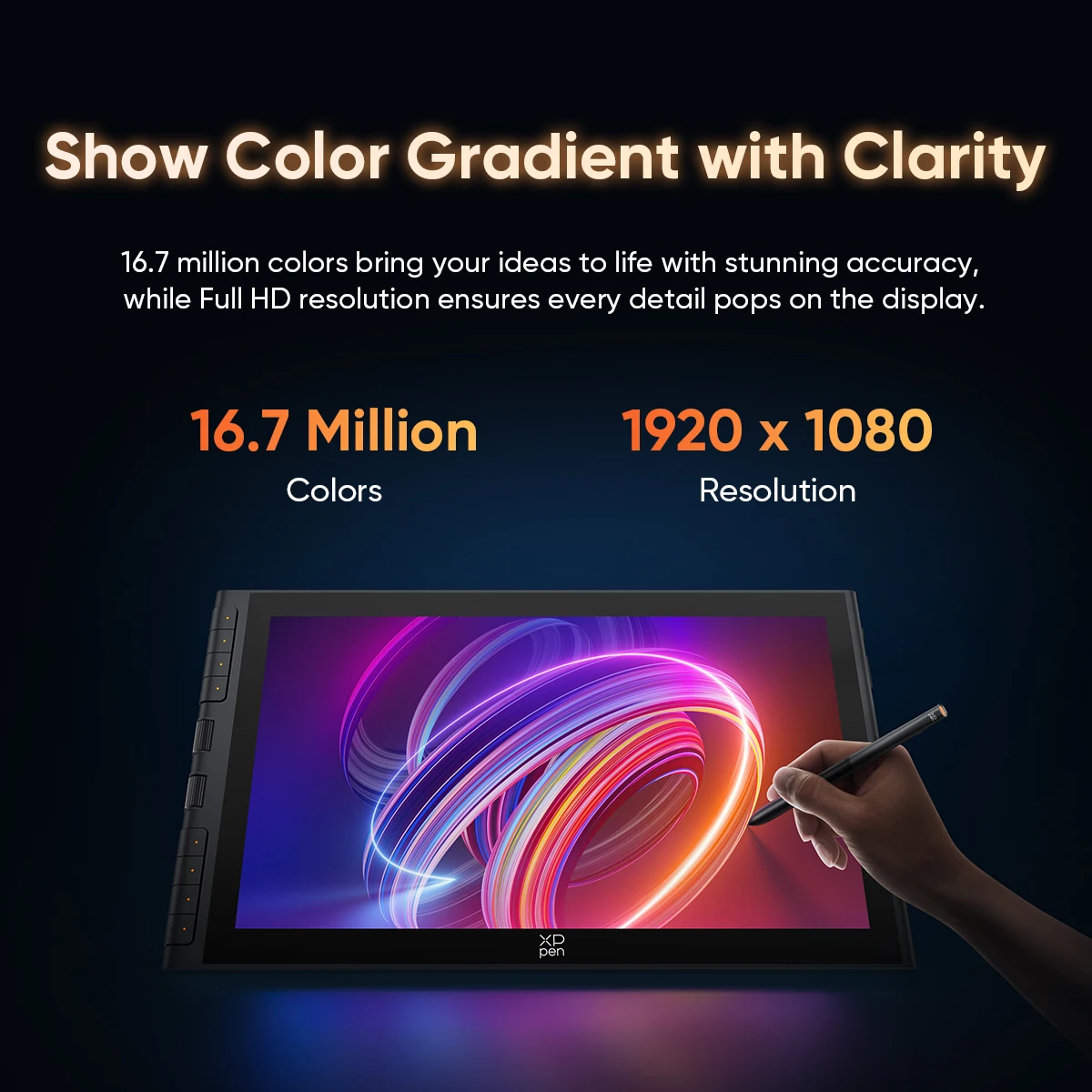 XPPen Artist 16 (Gen 3) 15,4-Zoll Tragbares Zeichendisplay mit 8 Schnelltasten 2 Drehreglern X4 Smart Chip Stylus für Windows Mac Android – Detail 10