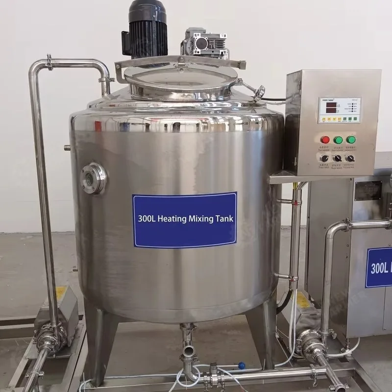 300L Stainless Steel Heating Mixing Tank Industrial Liquid Mixer Vessel For Juice Beverage Dairy Processing Custom