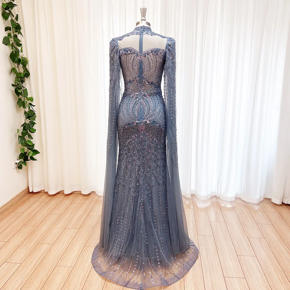 Alinovia Elegant Dubai Mermaid for Women 2025 High Neck Crystal Formal Prom Wedding Pary Gowns Evening Dress Customized