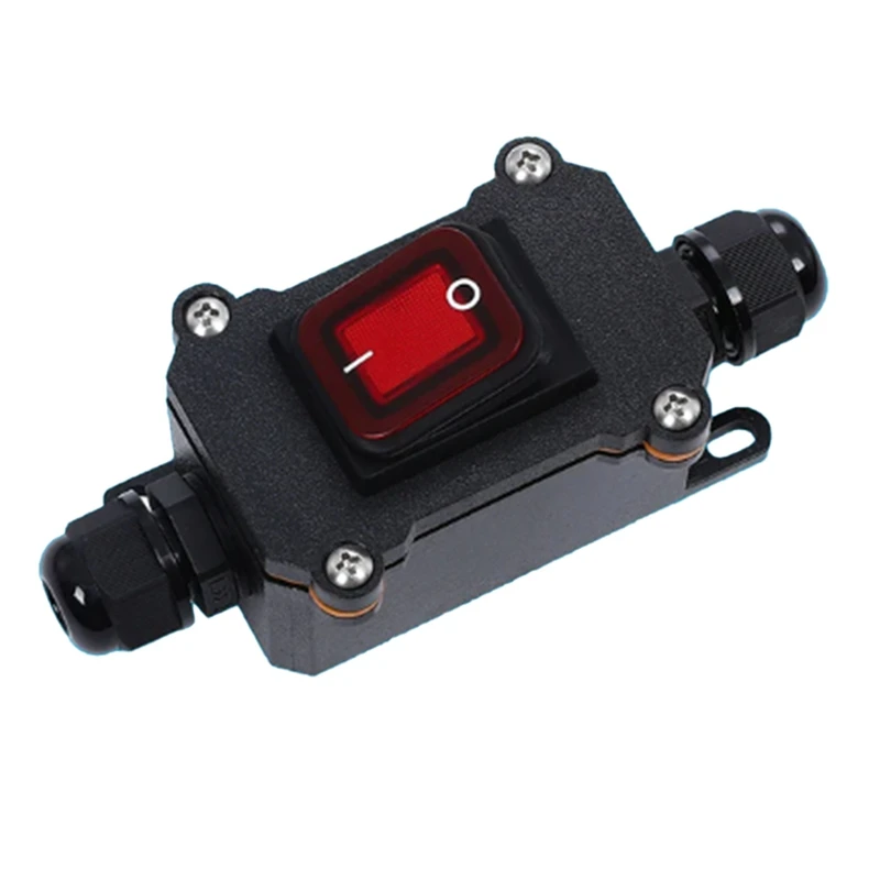 Ship-Type Waterproof Switch With IP65 Shell Rocker Electrical Equipment ON/OFF With LED Light Power Button