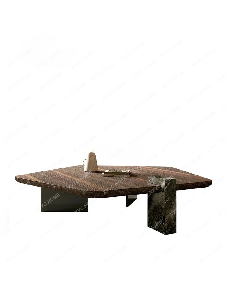 L minimalist high-end living room tea table, smoked veneer creative special-shaped coffee table