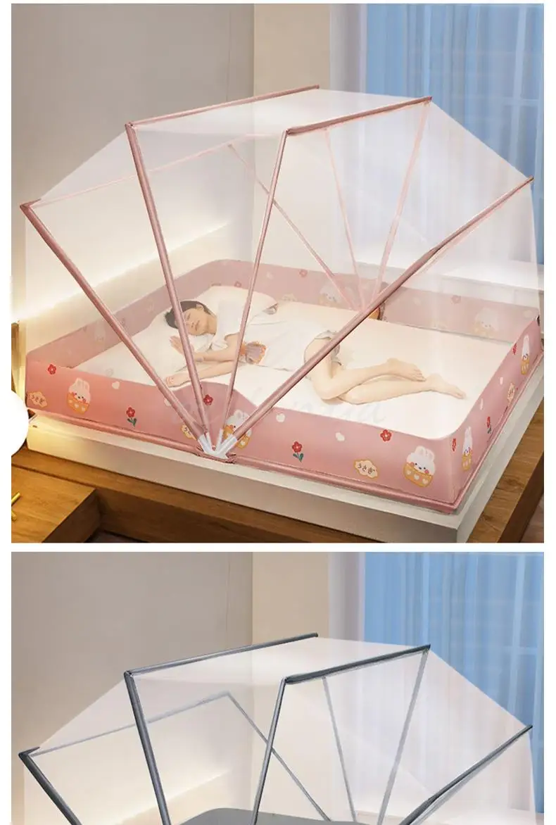 No Assembly Foldable Yurt Mosquito Net Thickened Encrypted Mesh Luxury Indoor Bed Canopy For Bedroom Dormitory
