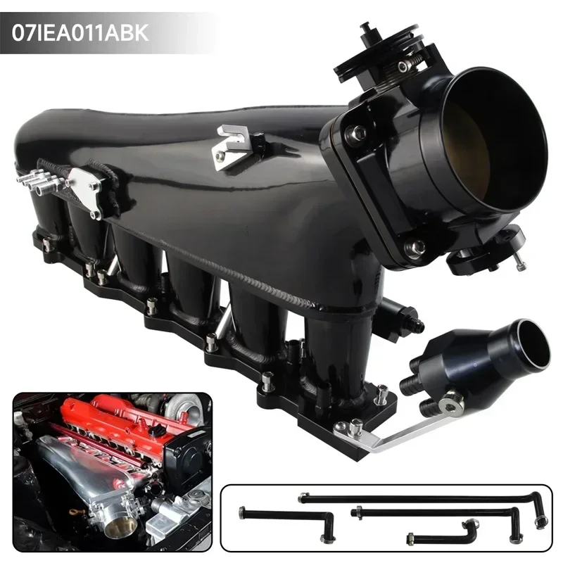 90mm Throttle body Fuel Rail Intake Manifold For Nissan Skyline ECR33 GTS GTS-T RB25 RB25DET 2.5L Engine 1993-1998 Aluminum