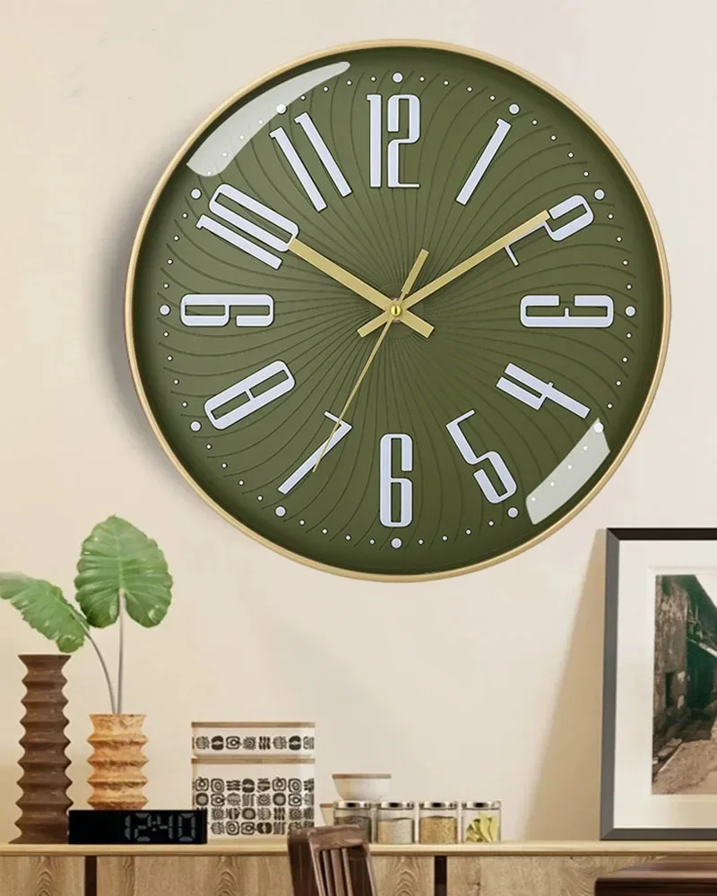 10 Inch Nordic Design Round Wall Clock Silent Living Room Beautiful Wall Clock Larger Wall Clock for Study Kitchen Decoration