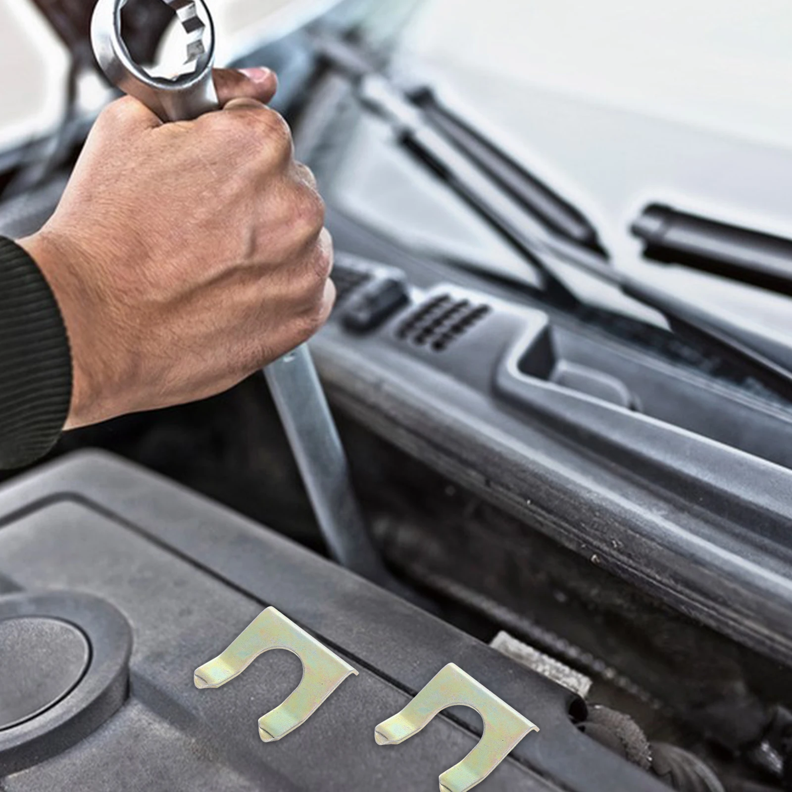 

10pcs U-Shaped Iron Brake Line Clip Secure Positioning Fuel Tube Holder Easy Installation Car Clamps Enhanced Safety Prevents