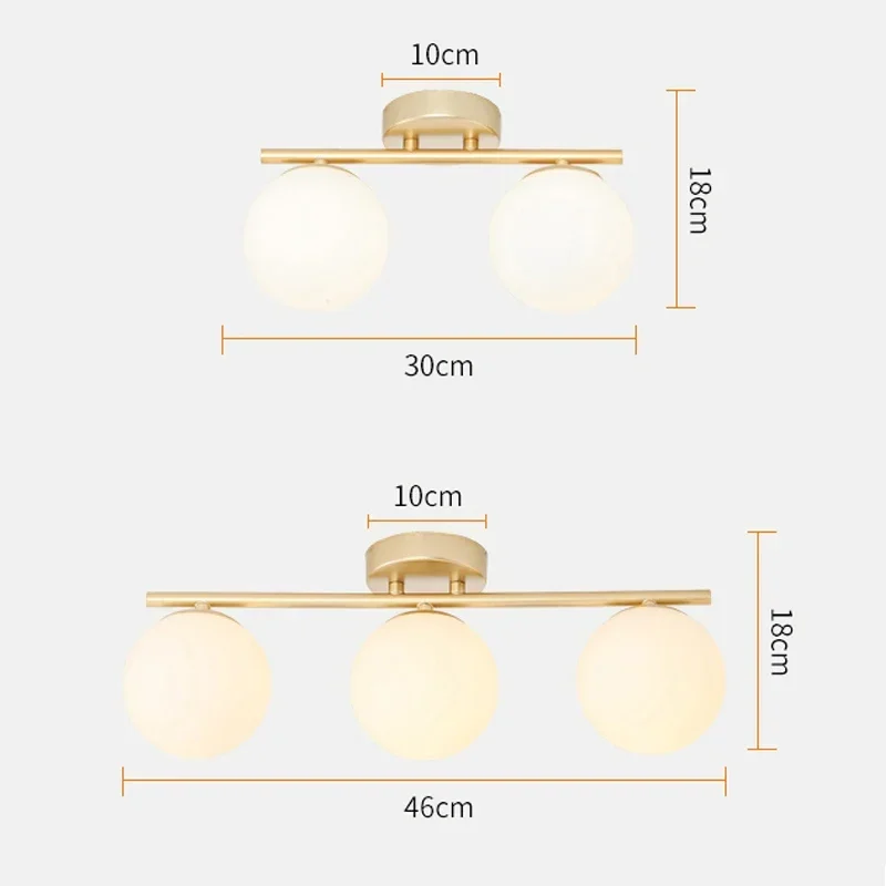 Imagem -06 - Nordicled Luz de Teto Vidro Criativo Bola Branca Corredor Lâmpada Entrada Vestiário Varanda Quarto Sala Jantar Luminárias