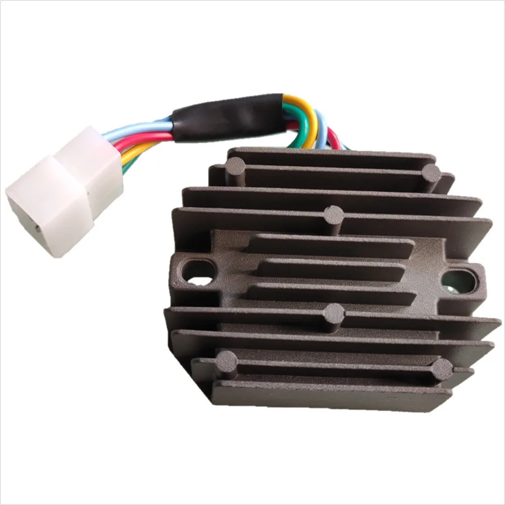 Voltage Regulator Rectifier Motorcycle Ignition for Kubota & Grasshopper RS5101 RS5155 6 Wire Metal Black DC 12V 15351-64600