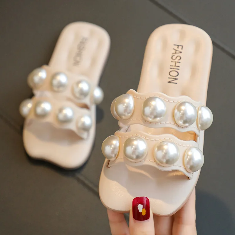 Children's Flat Bottom Slippers Princess Style Soft Sole Outdoor Summer Cool Slippers Parent-Child Slippers Korean Version