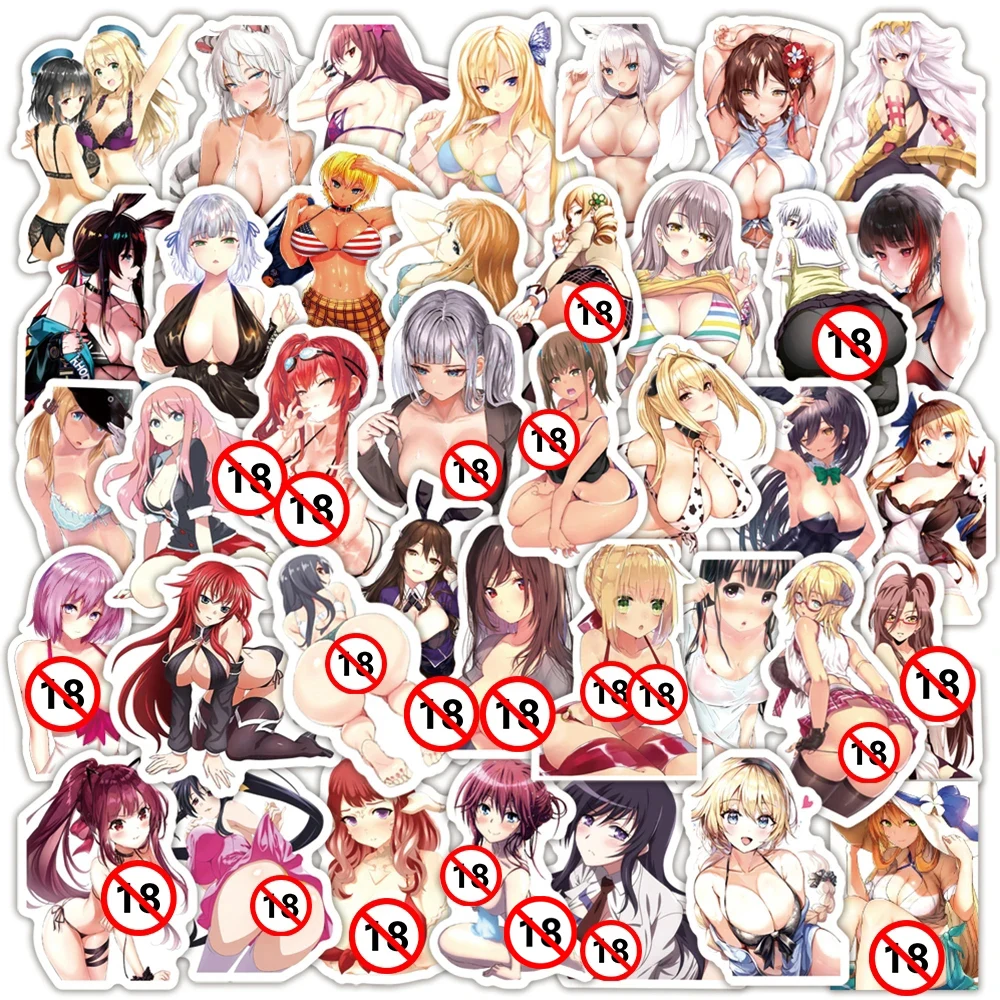 สติกเกอร์ฮานไตสำหรับผู้ใหญ่10/30/50ชิ้นสติกเกอร์อนิเมะ waifu decals DIY รถจักรยานยนต์แล็ปท็อปรถกันน้ำสติกเกอร์คลาสสิกของเล่น DIY