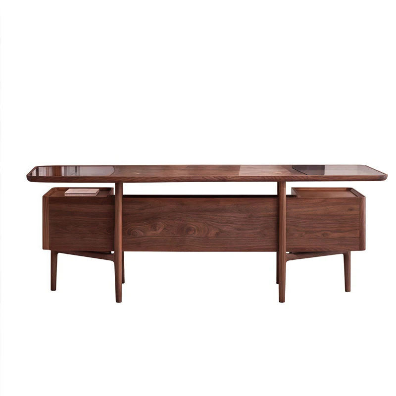 

New Chinese solid wood desk Zen home study boss table desk villa writing desk large board table office