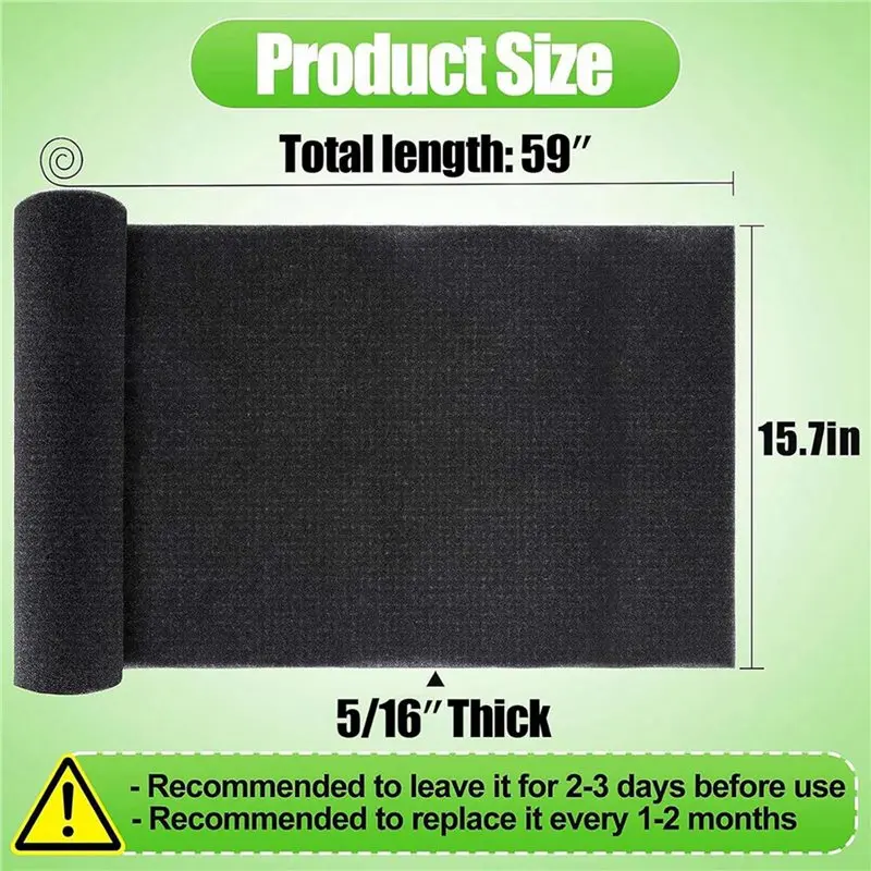 AS94-3X Extra Large Cuttable Air Conditioner Filters - Cut To Fit Carbon Pad Air Purifier Filters, Foam Pad Pre Filter Roll