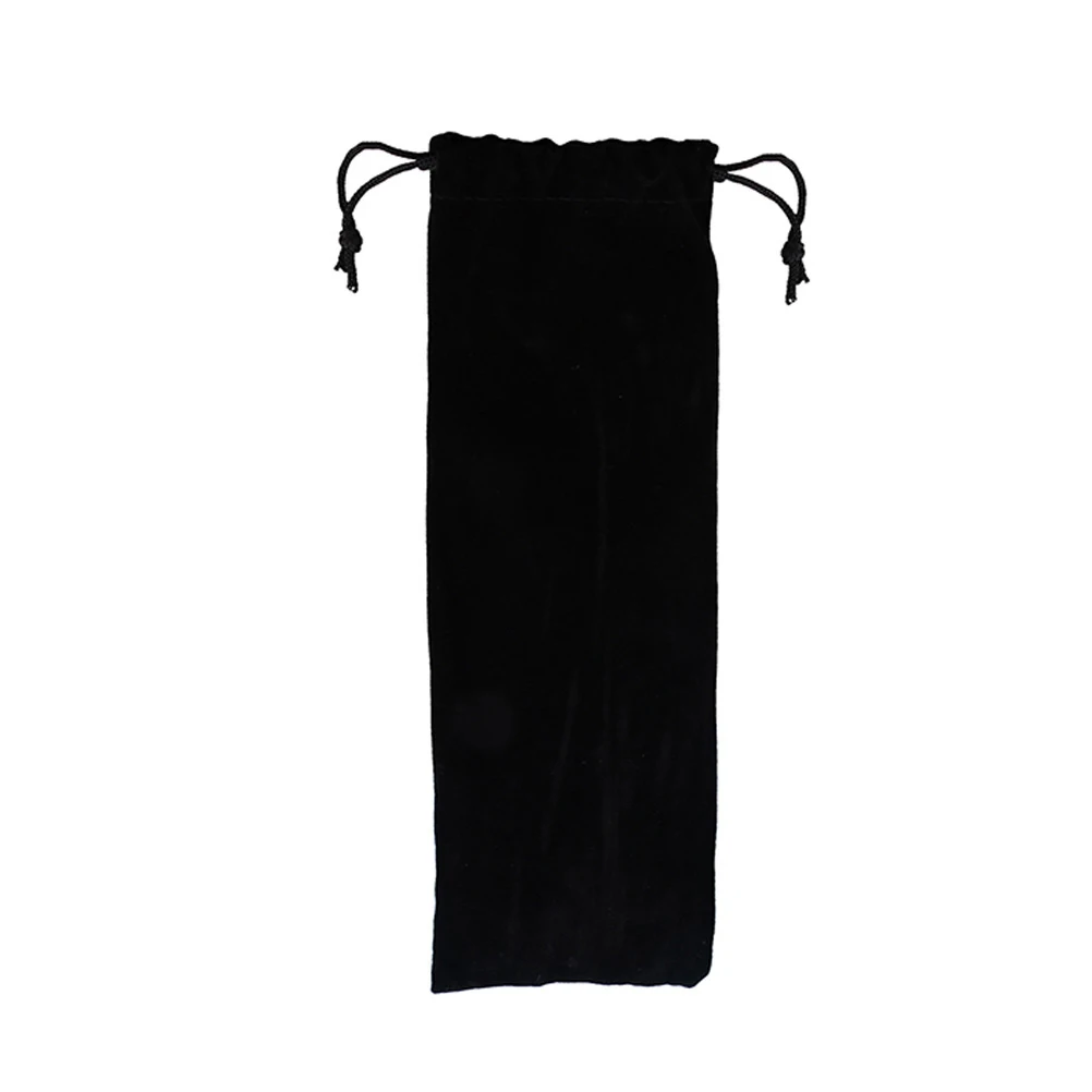 

5pcs Black Flannel Pouch For Reusable Straws Lightweight Drinking Straw Storage Bag Straw Carrying Case