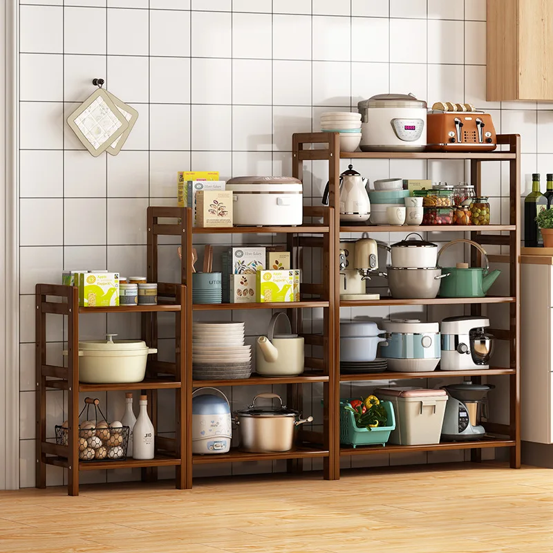 Kitchen storage rack floor-standing multi-layer supplies large household pot seasoning storage rack fruit and vegetable dish sto