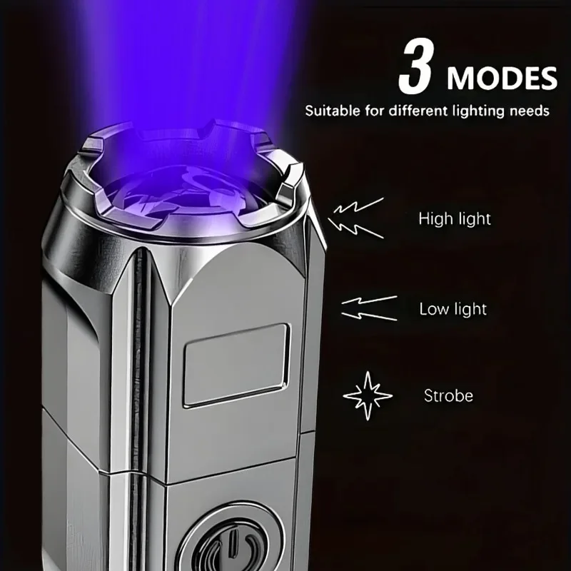 Portable UV Flashlight 365NM ABS Camping Torch with Charging Cable Ultraviolet Flashlights For Pet Stacks Fluorescent Detection