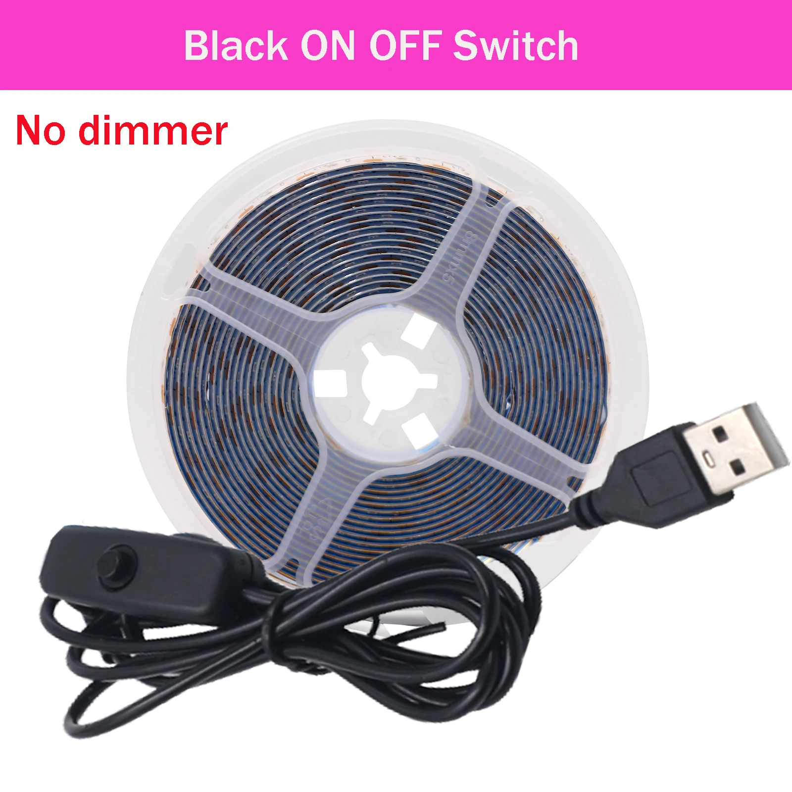 5 V USB-LED-Streifenlicht mit Dimmerschalter, 2835, 60 LEDs, wasserdichtes, flexibles LED-Band mit EIN-AUS-Schalter für Unterschrankleuchte