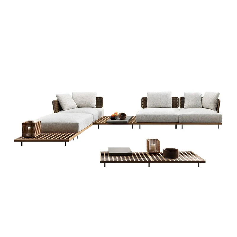 

Ama Best Outdoor Teak Couch Set Patio Round Rattan Garden Furniture Sofa With Chaise