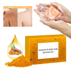 Açafrão mão sabonete Kojic limão, sabonete de banho, pele limpa, controle de óleo, ingredientes naturais, cuidados com a pele acne, novo, 100g