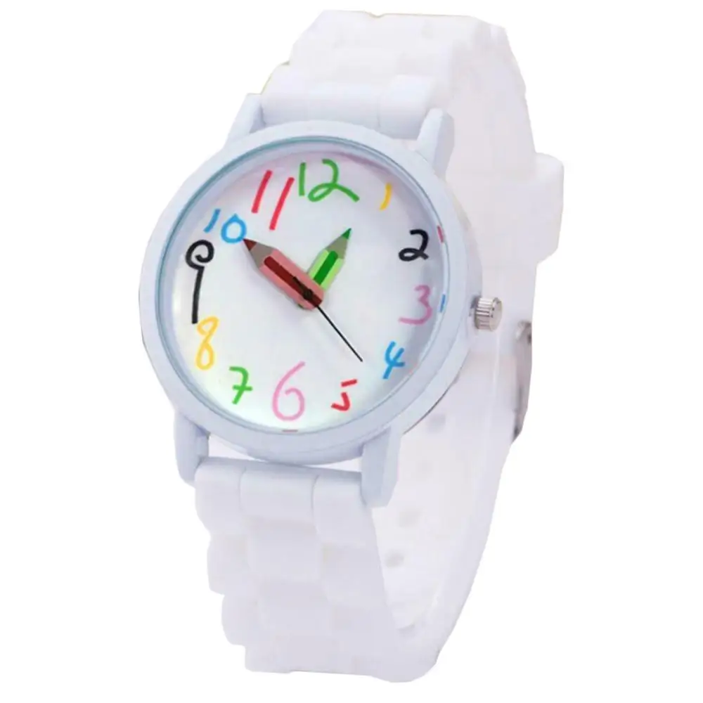Children's Electronic Watch Cartoon Children Kids Round Dial Silicone Strap Analog Quartz Wrist Watch Gift