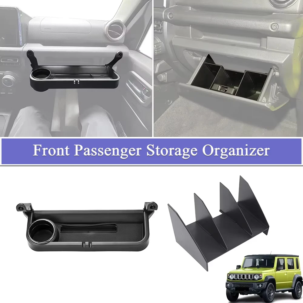 

Front Passenger Storage Tray Cup Holder Glove Box Divider Organizer for Suzuki Jimny JB64 2019-2026 Interior Accessories Tidying