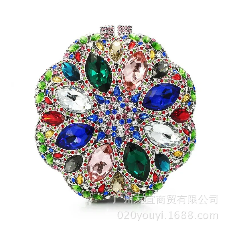 

Зеленый хрустальный стеклянный круглый клатч из сплава, полый ужин, бриллиантовый клатч, полый Bolsos Elegantes Para Dama Bolso Fiesta Mujer