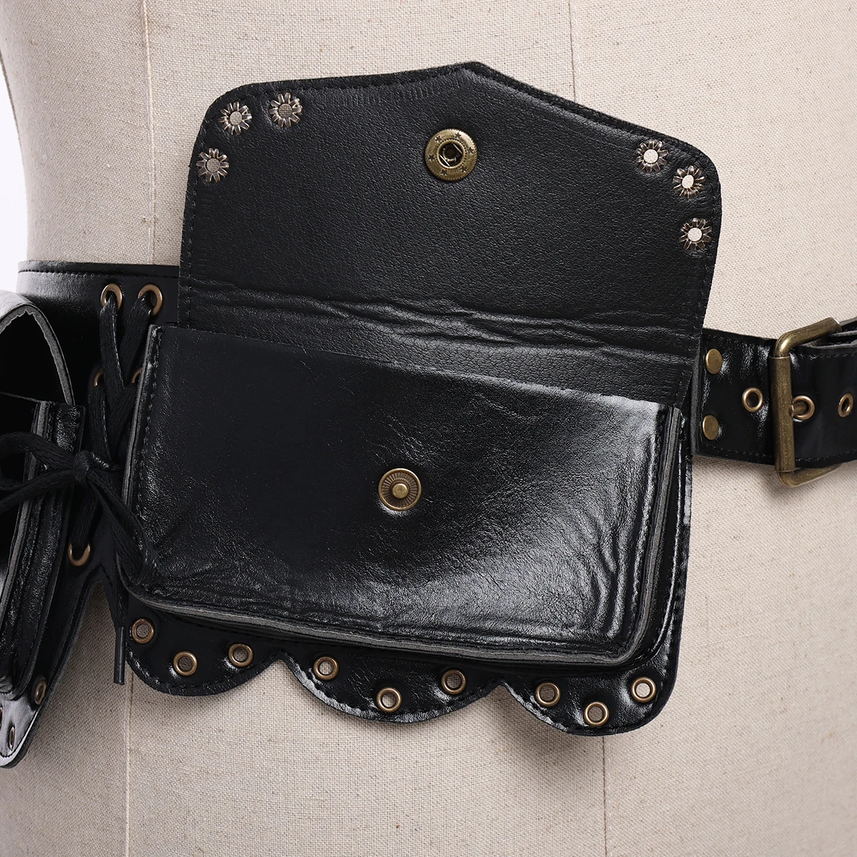 Medieval Viking Leather Utility Hip Bag Steampunk Festival Waist Belt Travel Phone Pocket Fanny Pack Knight Costume For Women