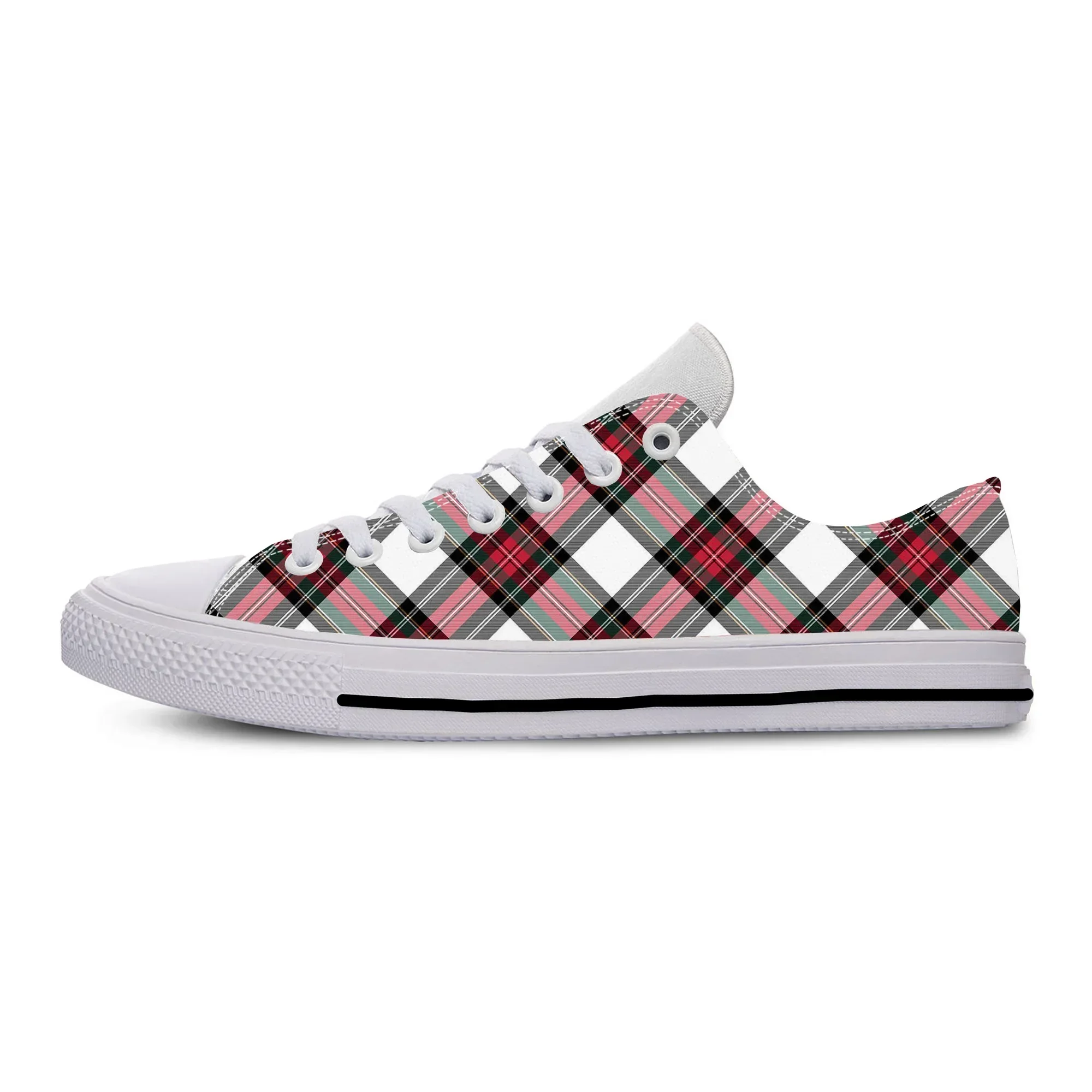 Hot Scottish Plaid Dress Stewart Tartan Clan Fashion Casual Shoes Lightweight Men Women Sneakers Low Top Breathable Board Shoes view 4