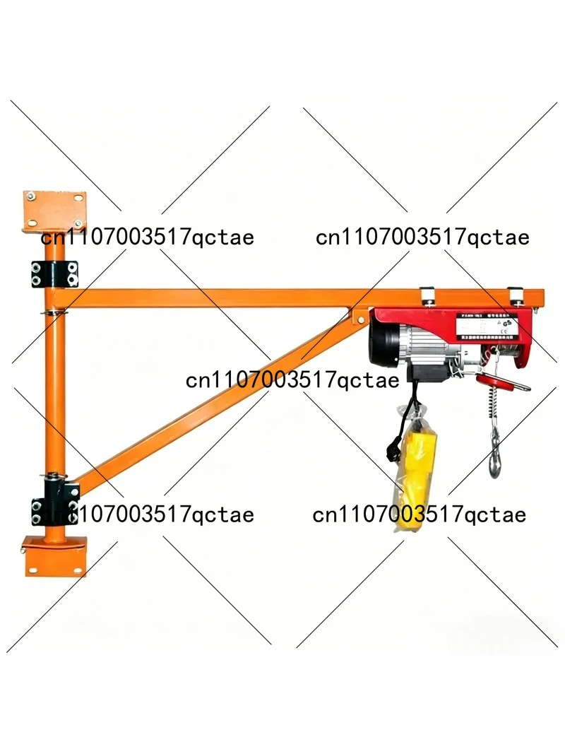 Electric Hoist 220V Mini Lifting Crane with Column Bracket for Home Decoration Material Lifting Tool