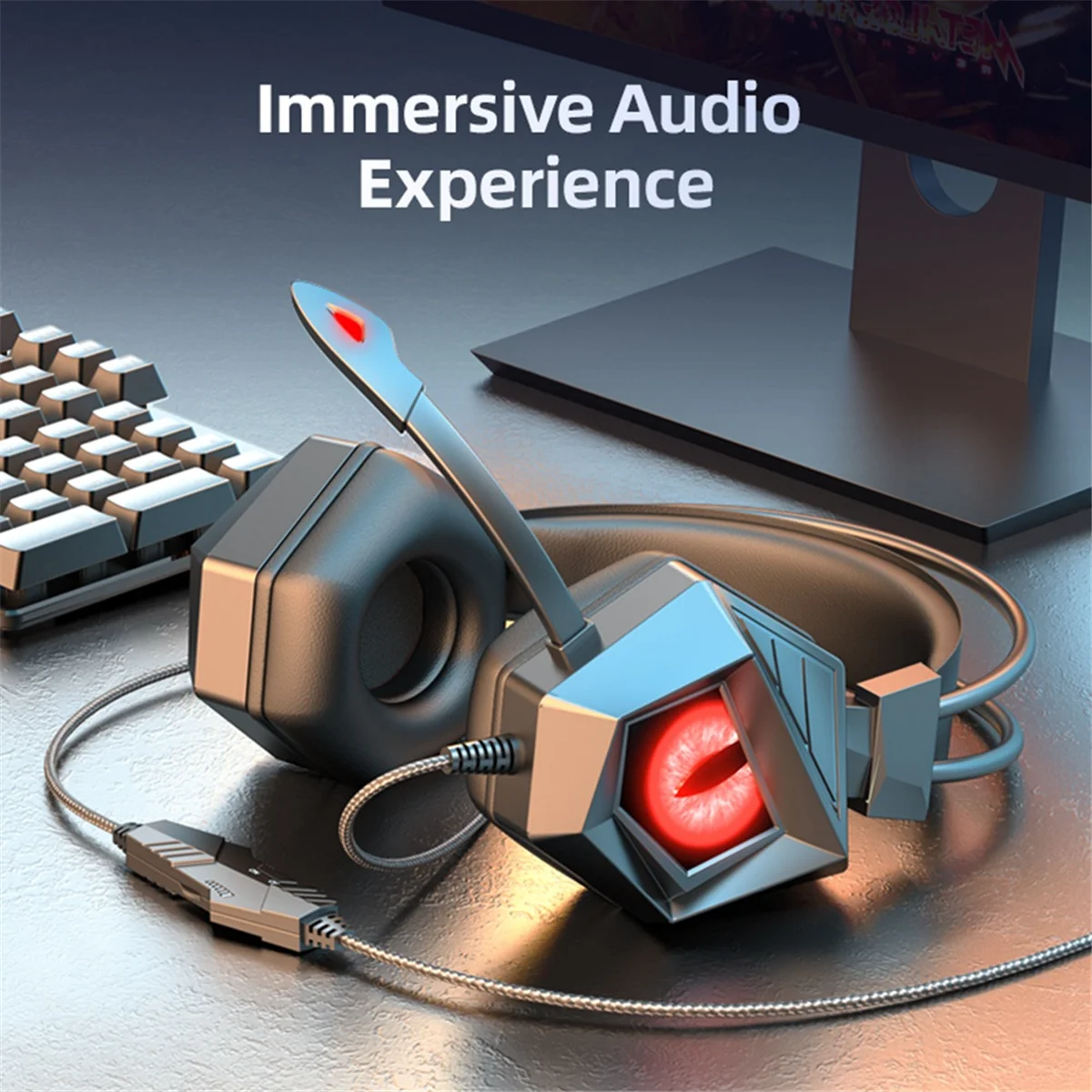 PS4 PS5 XBox 스위치 PC 컴퓨터 노트북 헤드폰 B용 마이크가 있는 A57G 유선 게임용 헤드셋