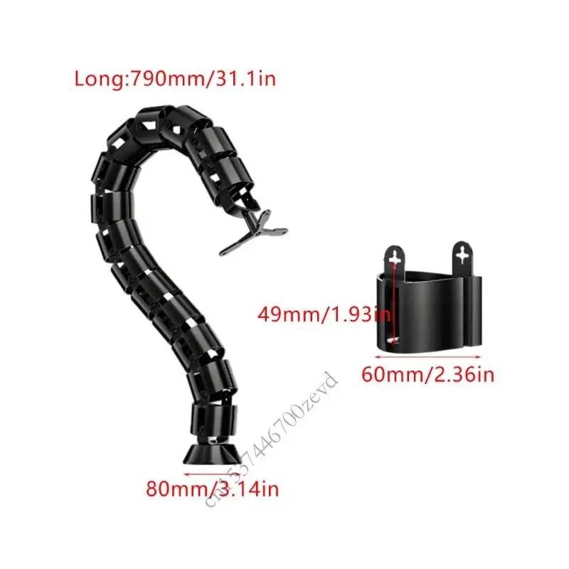 منظم كابل الأفعى صينية مرنة إدارة كابل الأفعى الأنبوب القابل للتعديل كابل سلك منظم التنظيم P9YB #6