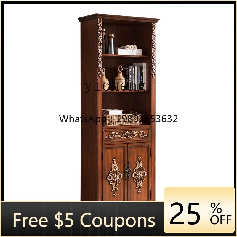 

ZZ YY Sideboard Cabinet Solid Wood European Style Clothes Closet Bookcase Wine Cabinet Painted Hallway High Locker