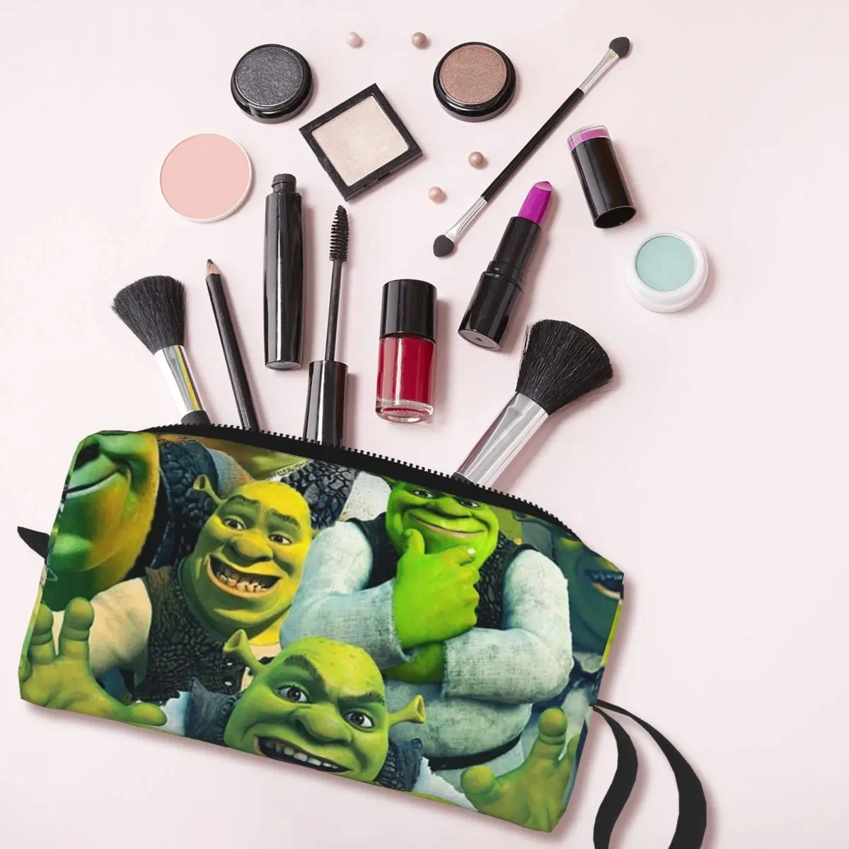 Shrek Collage Poster Design 2021 Makeup Bag Cosmetic Organizer Storage Dopp Kit Toiletry Cosmetic Bag for Women Beauty Travel