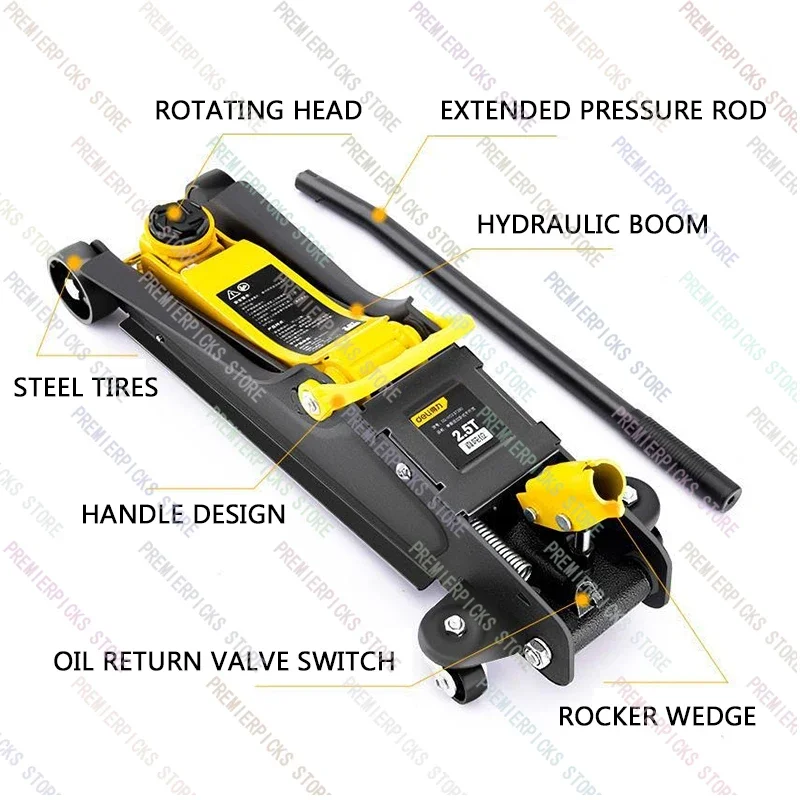 2.5T Horizontal Hydraulic Jack for Sedan Off-Road Vehicle Car on-Board  Tire Changing Tool