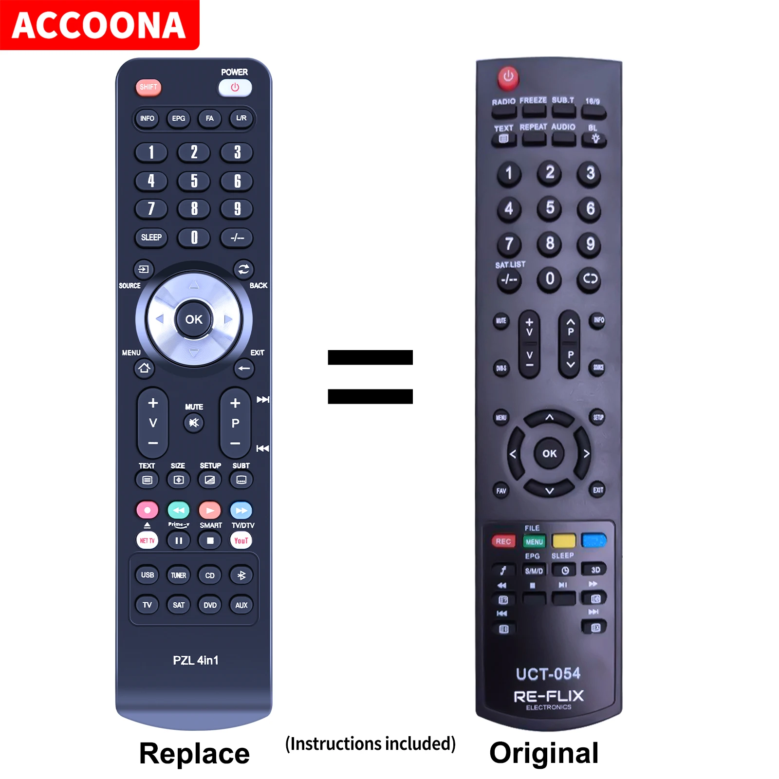 Remote control for Grundig GLCD3206HDV , GLCD2206HDV GRUNKEL MINERVA MURAT ELECTRONIK QONIX REFLEXION Polaroid tv