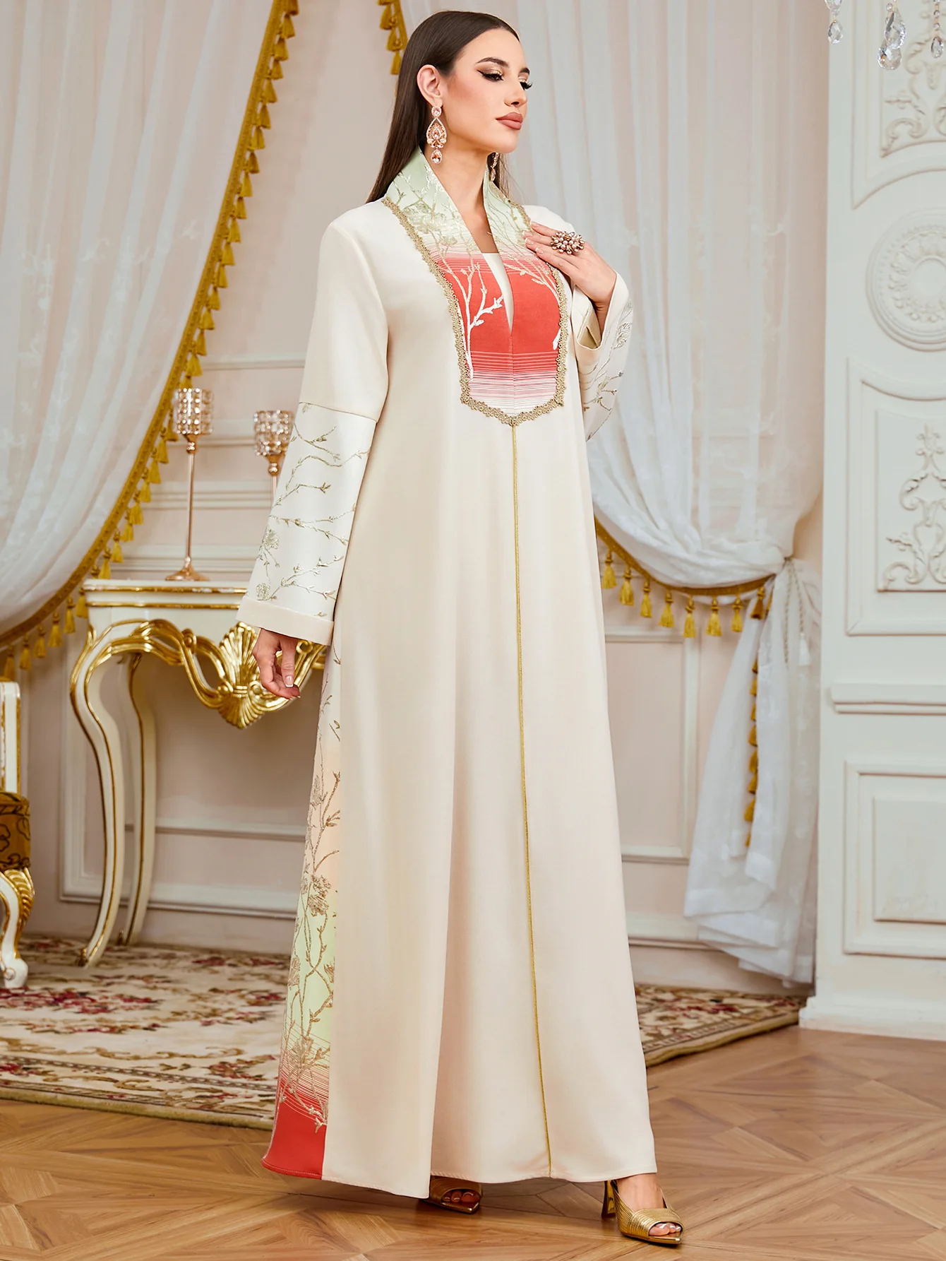 

Dubai Fashion Embroidered Djellaba Women Turkey Loose Kaftan Long Abaya Maxi Jalabiya Moroccan Caftan Elegant Evening Party Robe