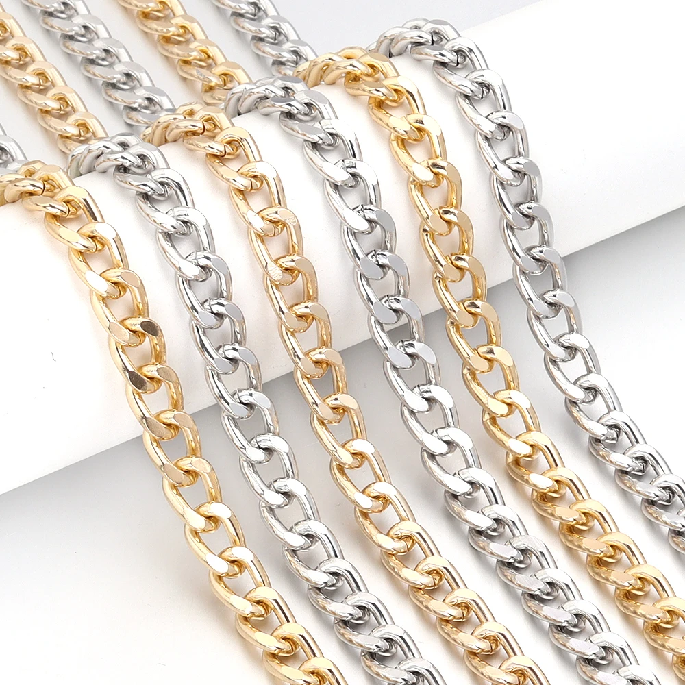 1Strip Metal Aluminum Bag Chain Replacement Parts Accessories For Hand-Woven Shoulder Handbag DIY Handmade Detachable Straps