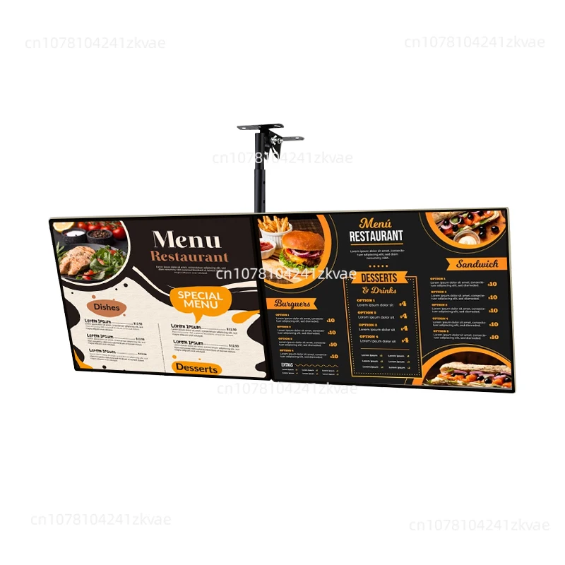 Restaurant Wall LCD Menu Board Ceiling Mount 32