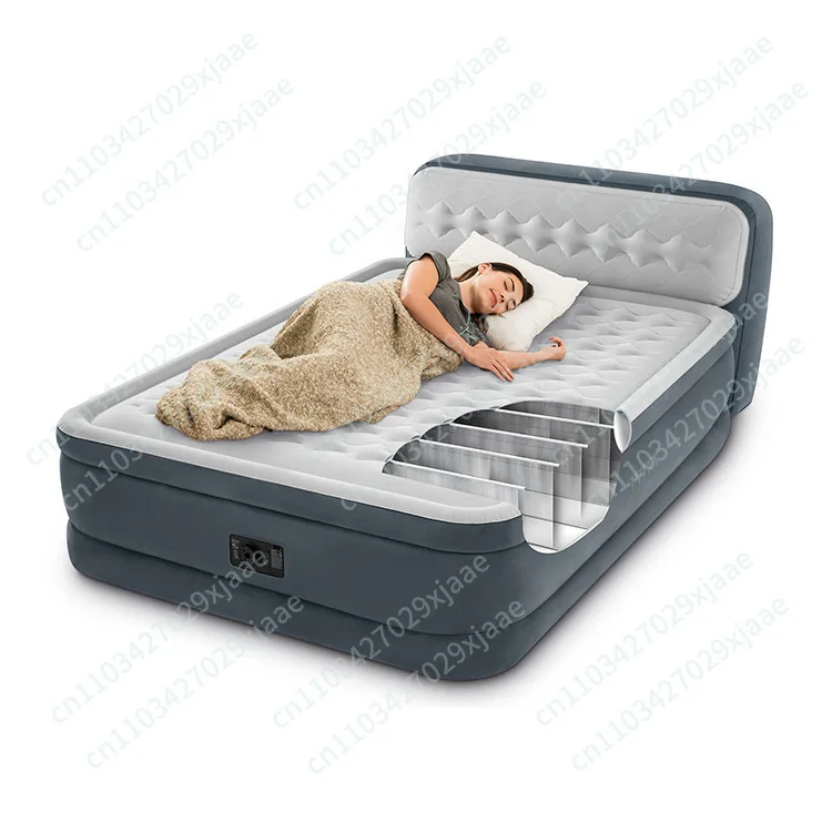 double air mattress bed thickened built-in electric pump 64448 Backrest line pull inflatable mattress double