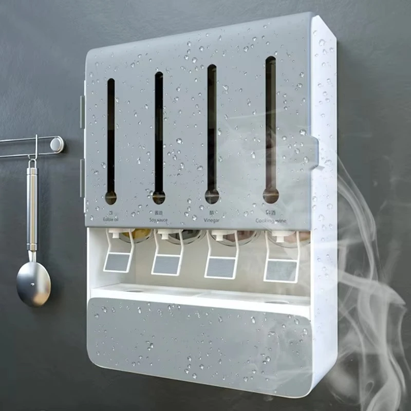 Wall-mounted spice rack for kitchen organizer - Multifunctional condiment storage rack