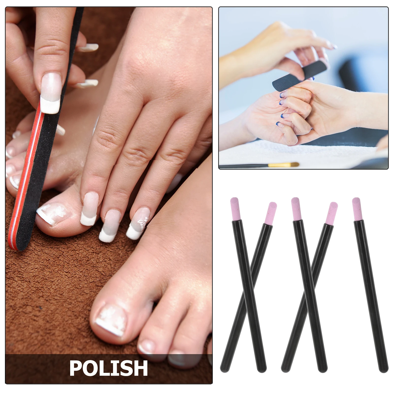 5 قطعة قلم نقش الأظافر البلاستيك دائم تشكيل الأظافر الصناعية الطبيعية ملحقات تلميع مزيل الجلد الميت أدوات مانيكير