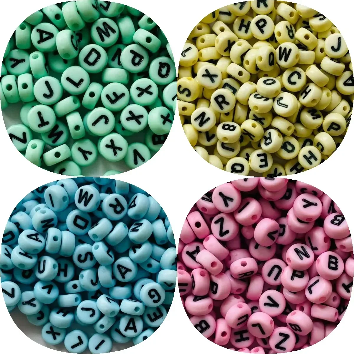 100/200/300/500 stücke Acryl Runde Flache Buchstaben Perlen Bunte Lose Spacer Alphabet Perlen Für Schmuck Machen DIY Halskette Armband