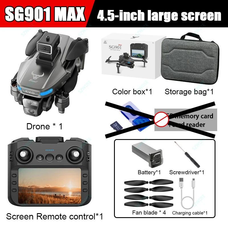 LYZRC SG901 MAX GPS Groot Scherm Drone Professionele 8K Camera Antenne FPV Borstelloze Obstakel Vermijden RC Opvouwbare Quadrotor Speelgoed
