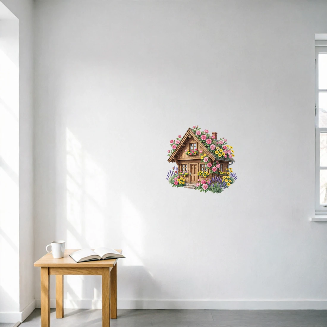Three Ratels CAB12 Fairy tale style floral cabin wall stickers for home decoration Children's bedroom decal Kindergarten decals